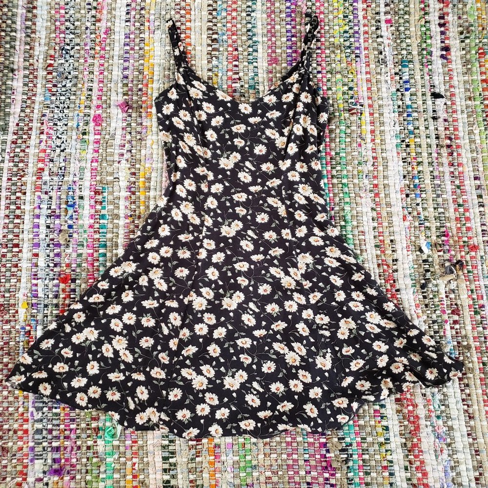 SOLD Daisy Dress 90's Flower Grunge Mini XS/S - Picture 1 of 11